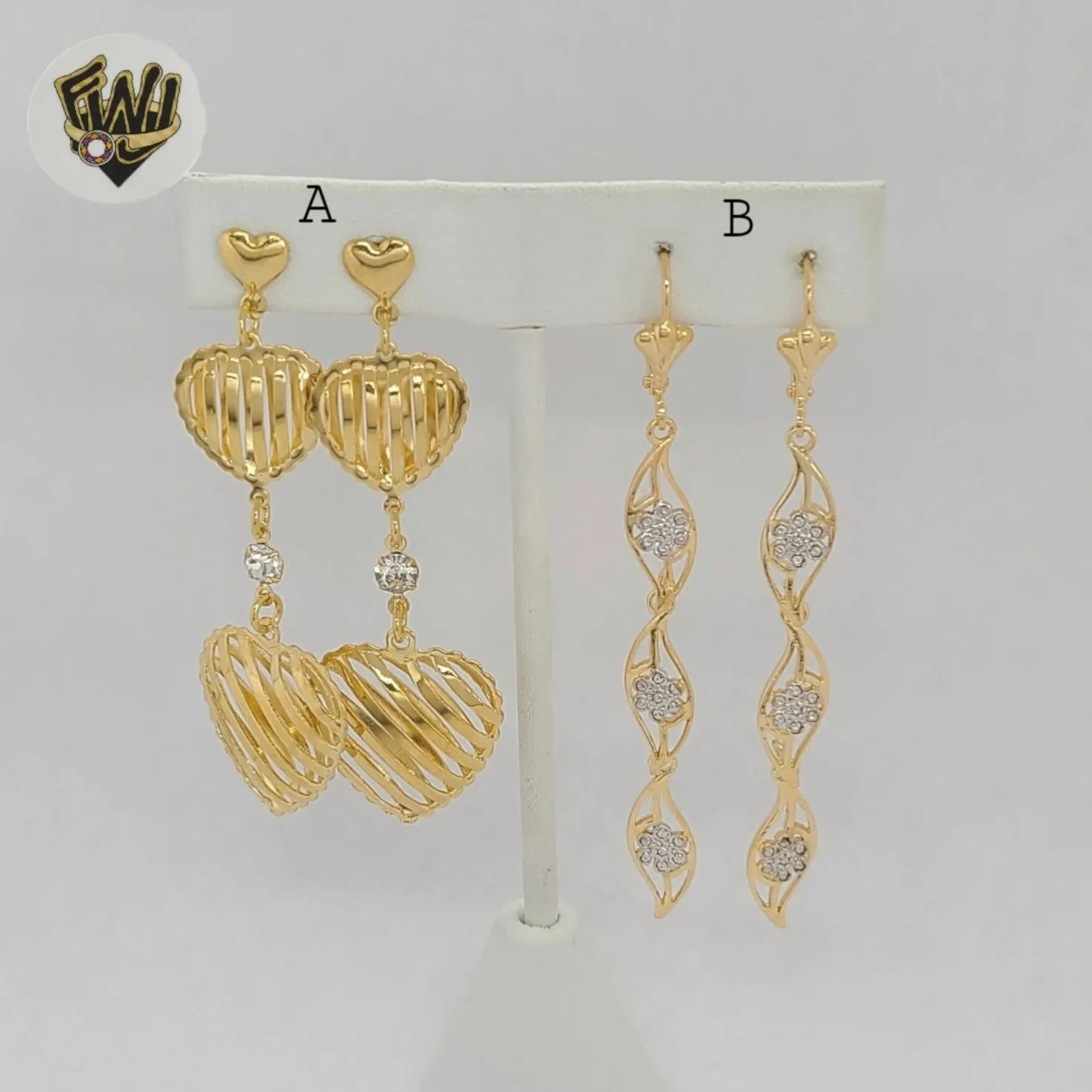 (1-1242-8) Gold Laminate - Long Earrings - BGF