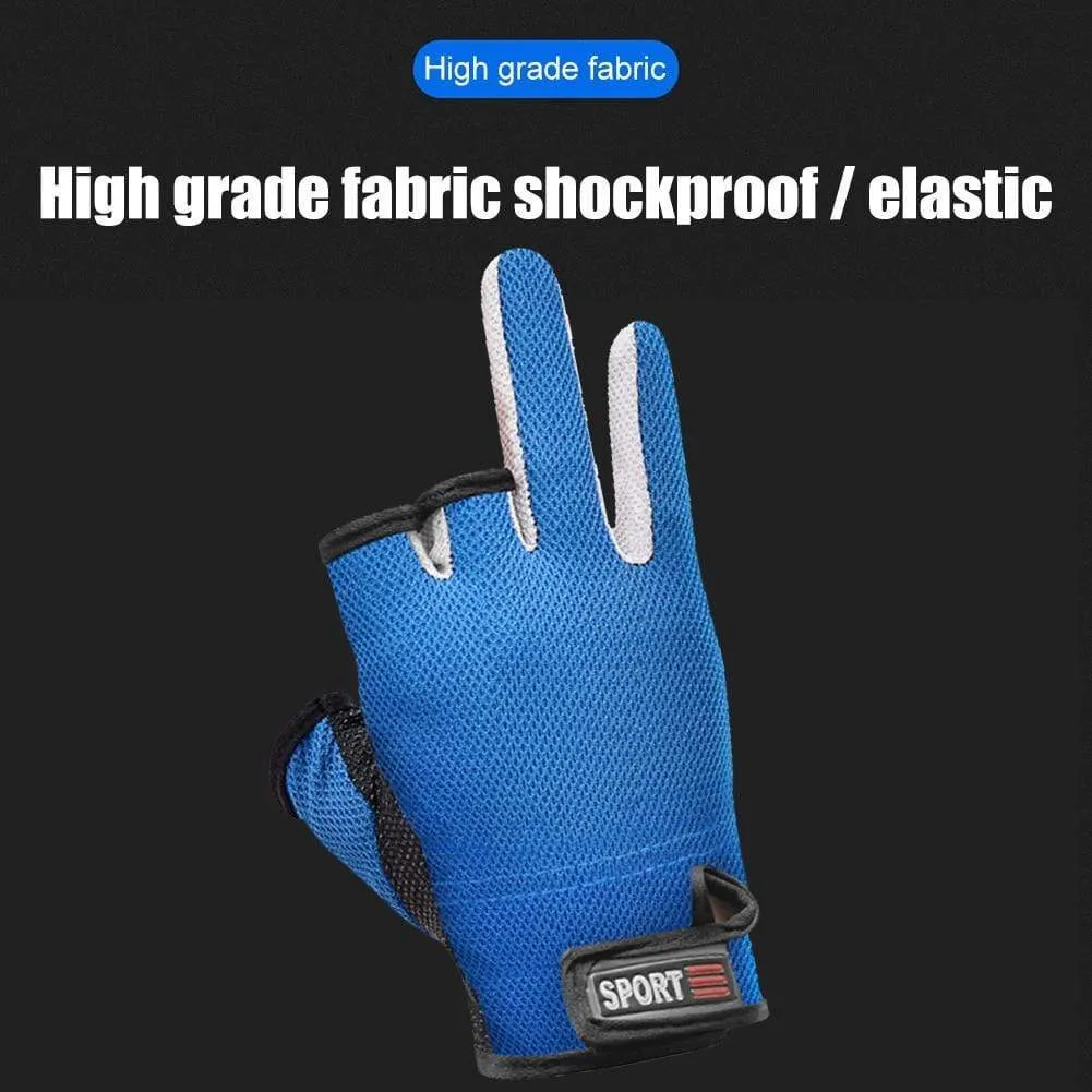 1 Pair Fishing Gloves Outdoor Sports Mittens Outdoor 3 Fingers Cut Waterproof Anti-Slip Sports Fish Equipmentguantes de pesca