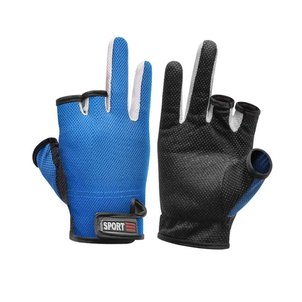 1 Pair Fishing Gloves Outdoor Sports Mittens Outdoor 3 Fingers Cut Waterproof Anti-Slip Sports Fish Equipmentguantes de pesca