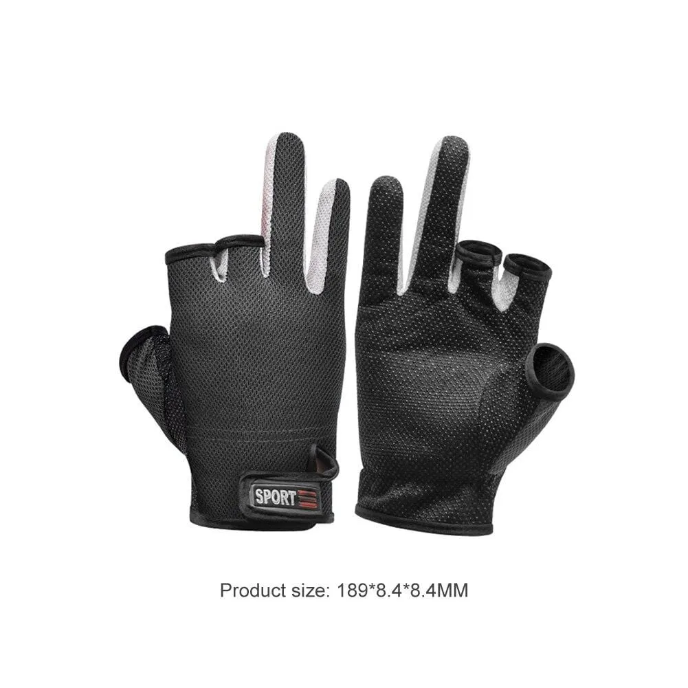 1 Pair Fishing Gloves Outdoor Sports Mittens Outdoor 3 Fingers Cut Waterproof Anti-Slip Sports Fish Equipmentguantes de pesca