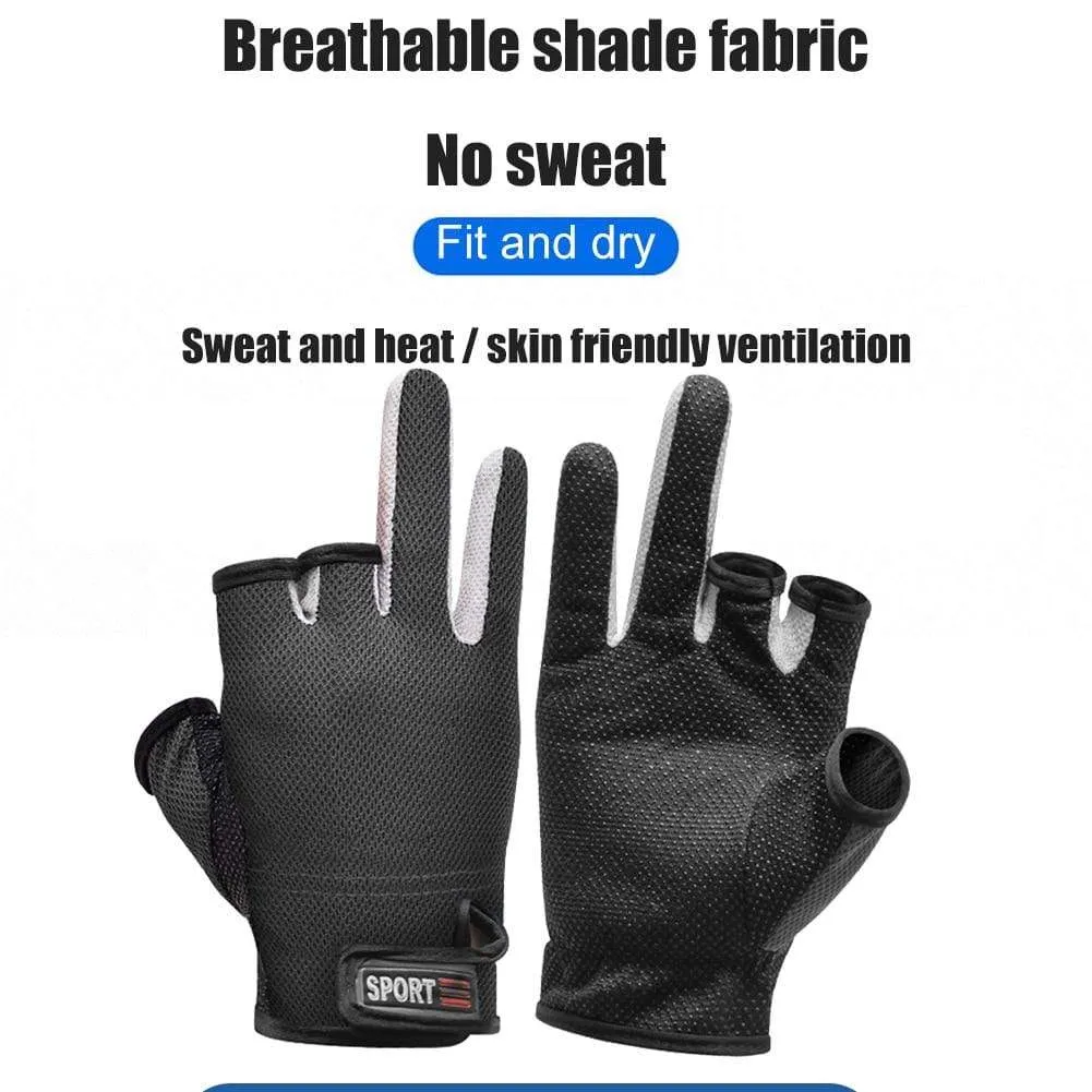 1 Pair Fishing Gloves Outdoor Sports Mittens Outdoor 3 Fingers Cut Waterproof Anti-Slip Sports Fish Equipmentguantes de pesca
