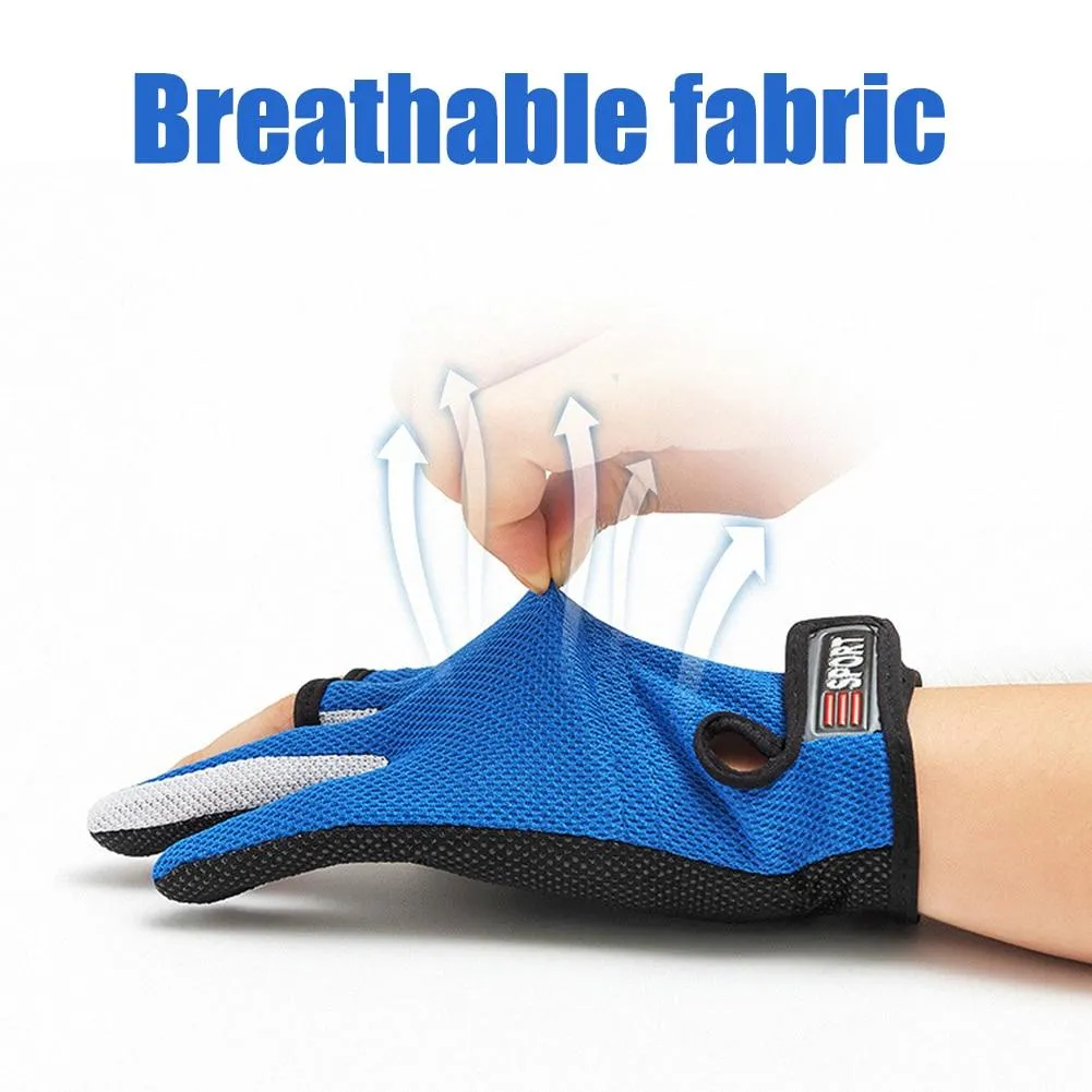 1 Pair Fishing Gloves Outdoor Sports Mittens Outdoor 3 Fingers Cut Waterproof Anti-Slip Sports Fish Equipmentguantes de pesca