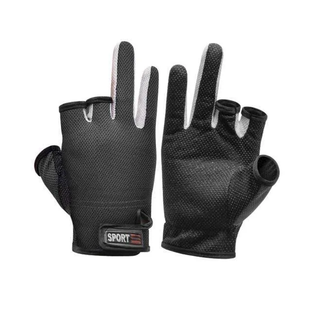 1 Pair Fishing Gloves Outdoor Sports Mittens Outdoor 3 Fingers Cut Waterproof Anti-Slip Sports Fish Equipmentguantes de pesca