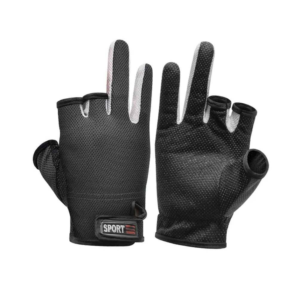 1 Pair Fishing Gloves Outdoor Sports Mittens Outdoor 3 Fingers Cut Waterproof Anti-Slip Sports Fish Equipmentguantes de pesca