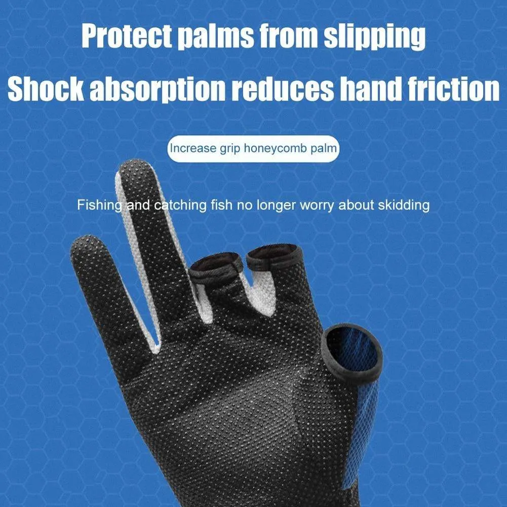 1 Pair Fishing Gloves Outdoor Sports Mittens Outdoor 3 Fingers Cut Waterproof Anti-Slip Sports Fish Equipmentguantes de pesca
