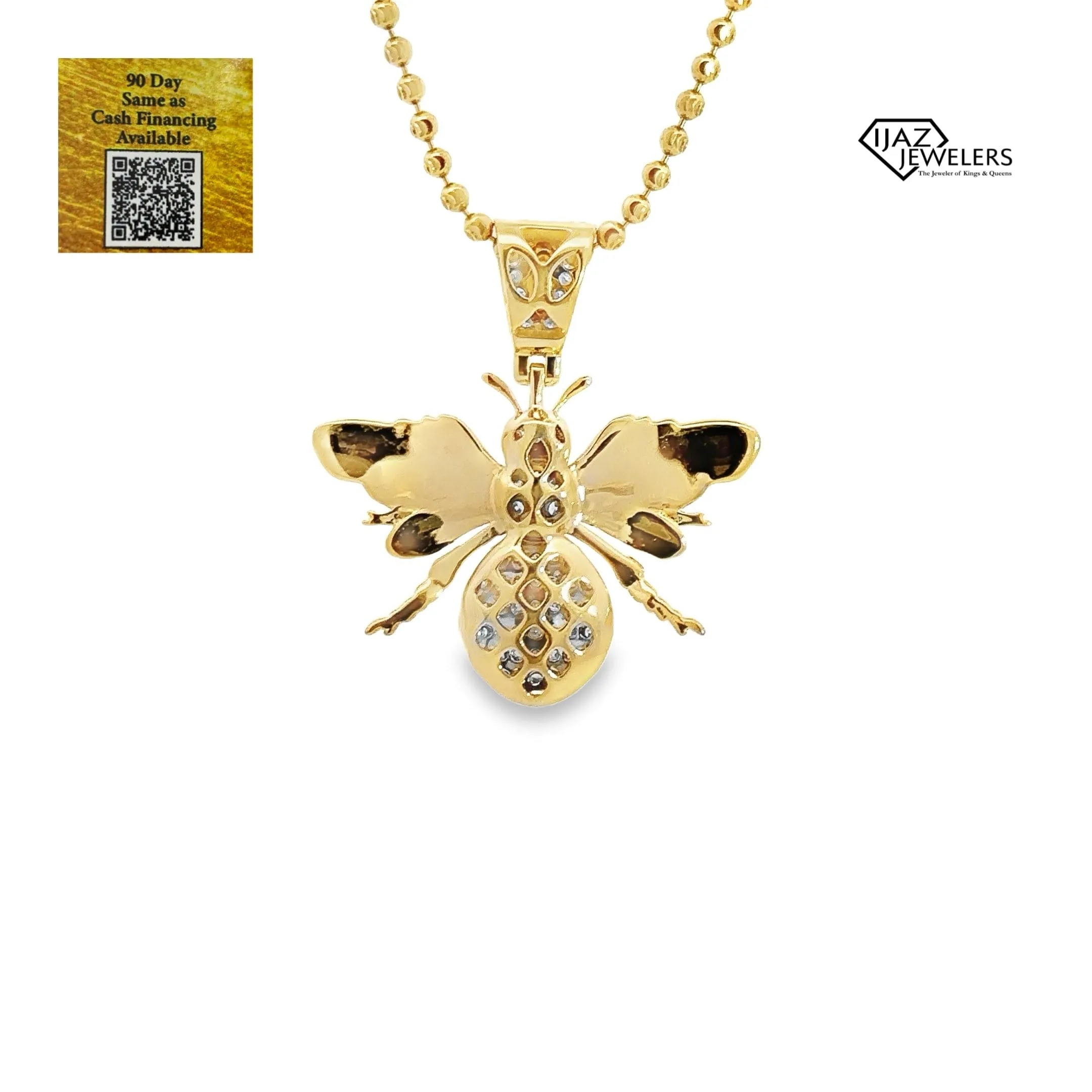 10K gold 1.07 CTW Diamond Bee Charm