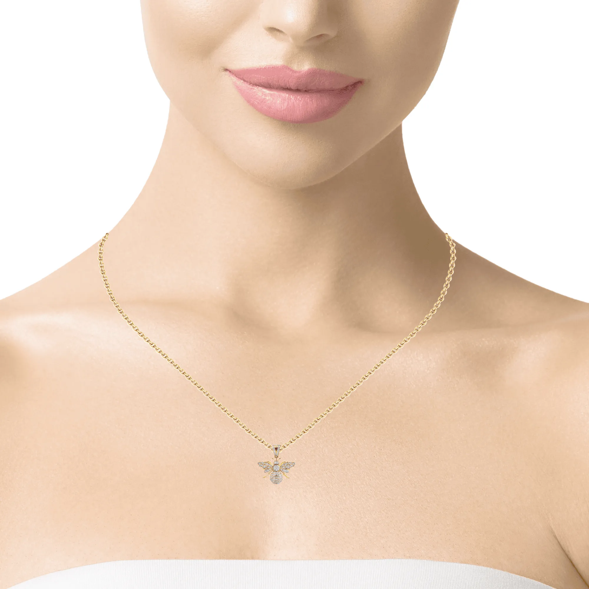 10K gold 1.07 CTW Diamond Bee Charm