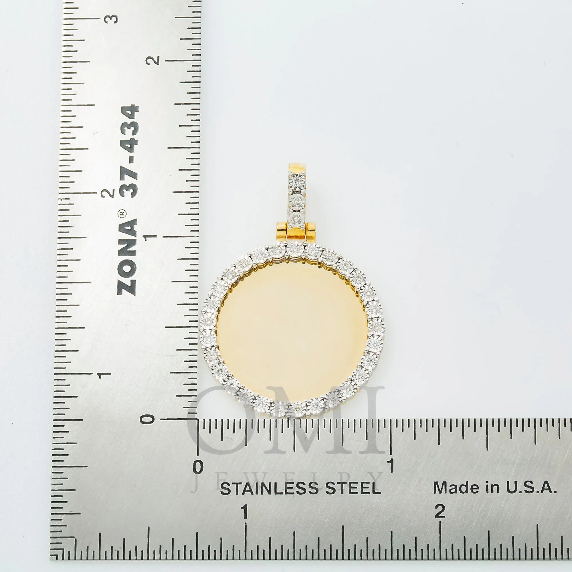10K GOLD ROUND DIAMOND CIRCLE PICTURE PENDANT 0.31 CT