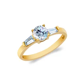 14K Gold  0.75 Ct. Round Cut CZ Wedding Engagement Ring