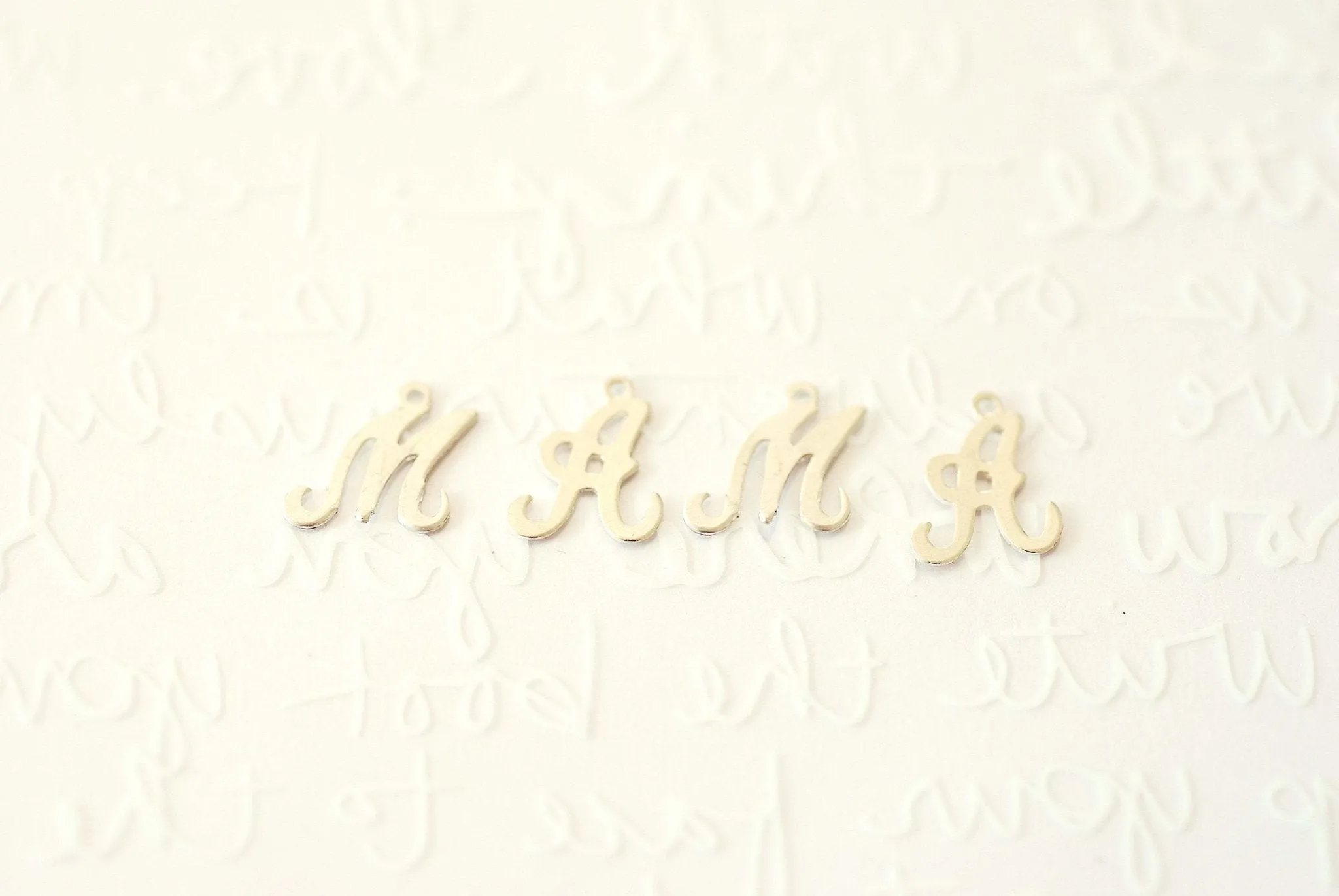 14k Gold Filled or Sterling Silver Cursive Letter Script Letter Alphabet Charm Full Alphabet Add On Charm Wholesale Bulk Jewelry Findings