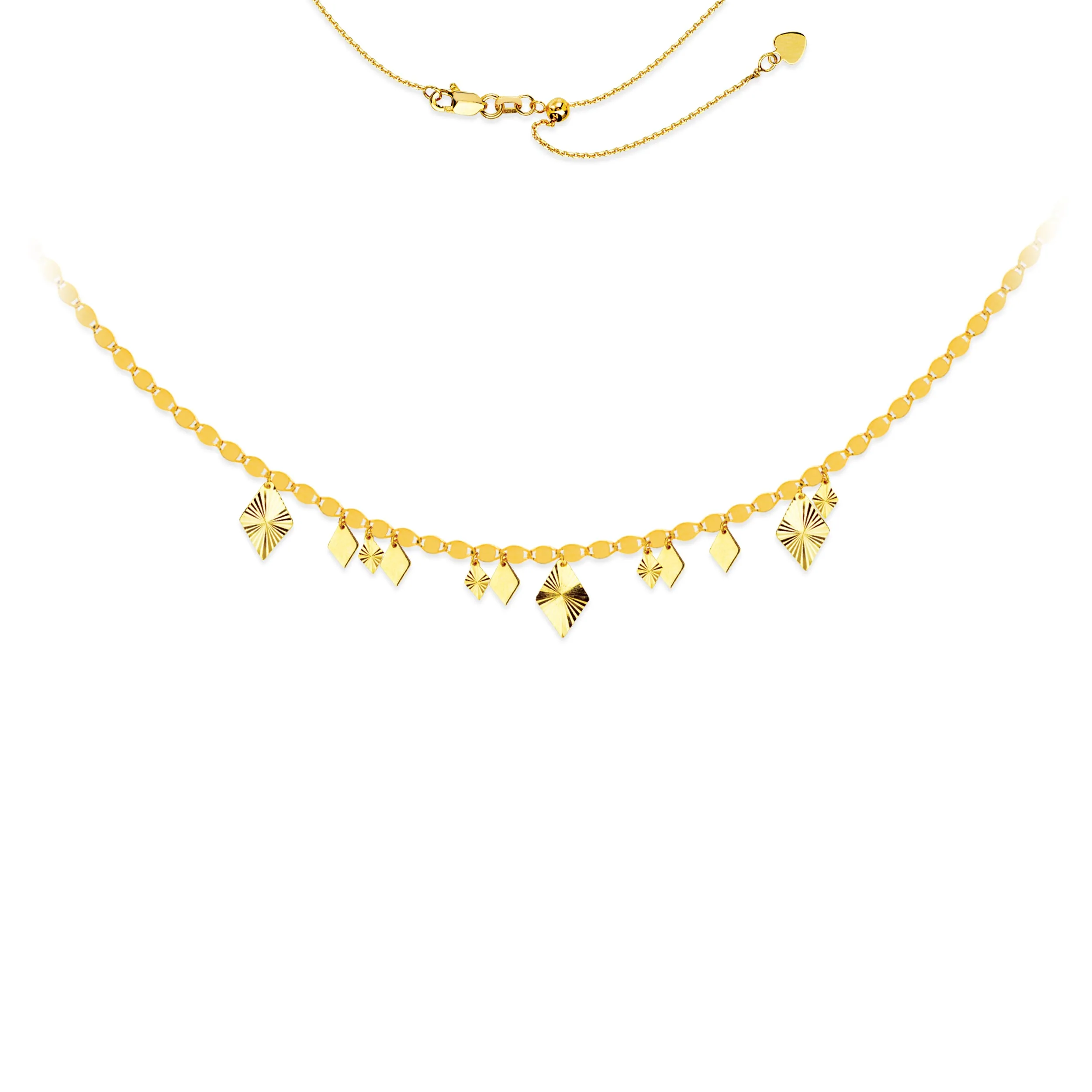 14K RHOMBUS & MINI DISC CHOKER