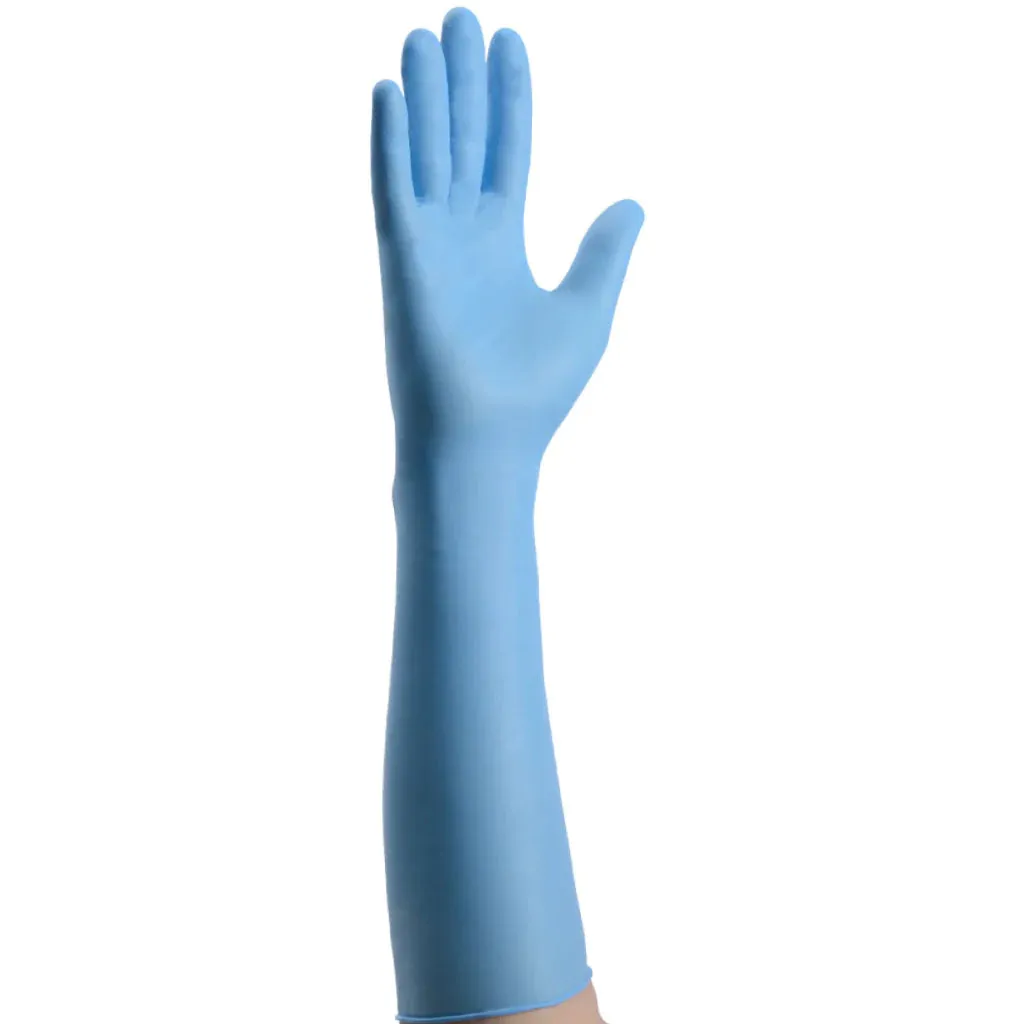 (48 Case/Full Pallet) NitraPro 16" Nitrile Exam Gloves (8 mil)| Exam Grade | Case of 500