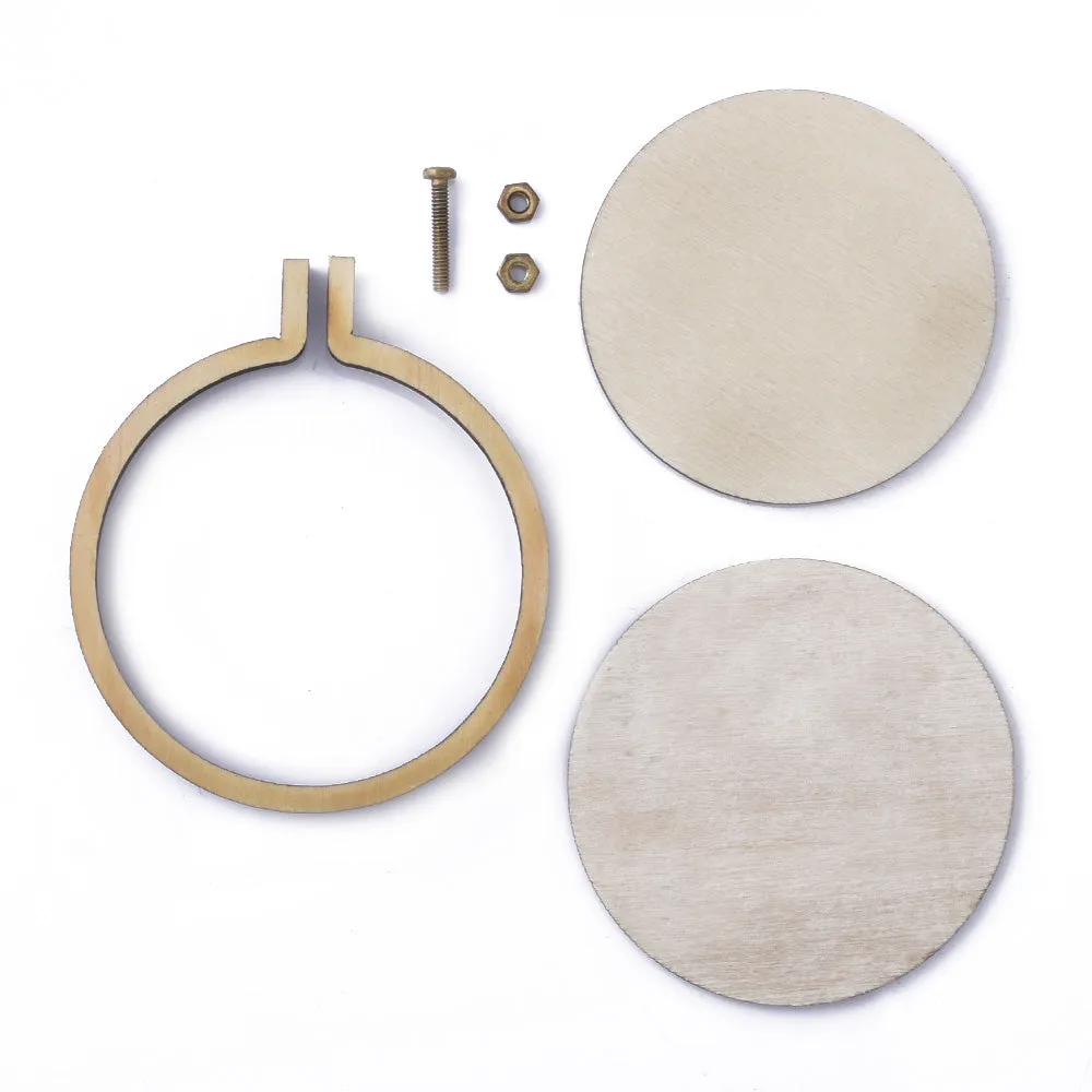 50mm round Mini Embroidery Hoop Lasercut Frame Cross Stitch Frame Tiny Embroidery Pendant Tiny Hoop diy Embroidery Pendant 1pcs