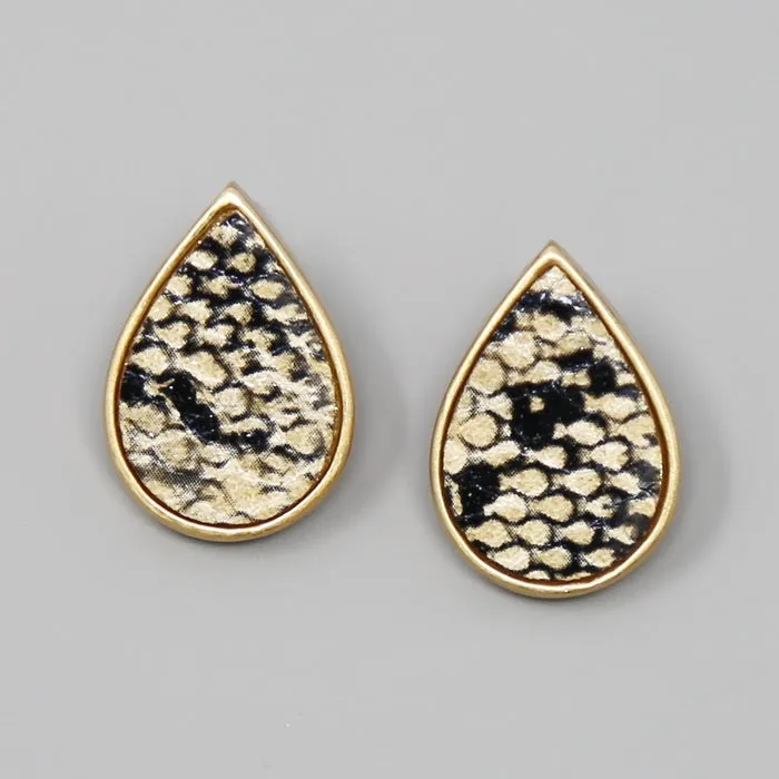 Acetate Teardrop Shape Stud Earrings