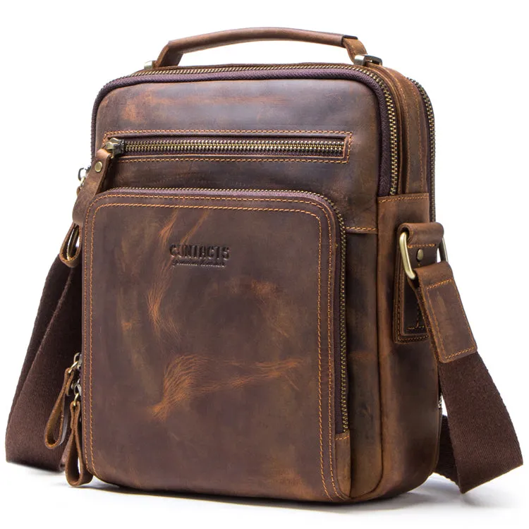 Anti theft shoulder messenger bag with many pockets