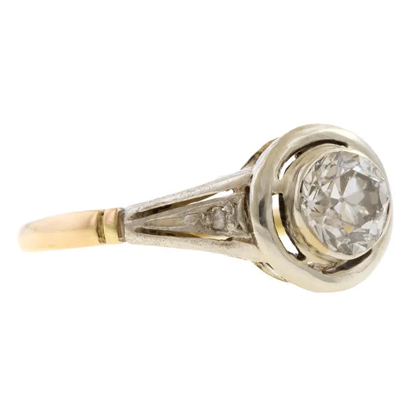 Antique Diamond Engagement Ring, Old Euro 0.78ct.