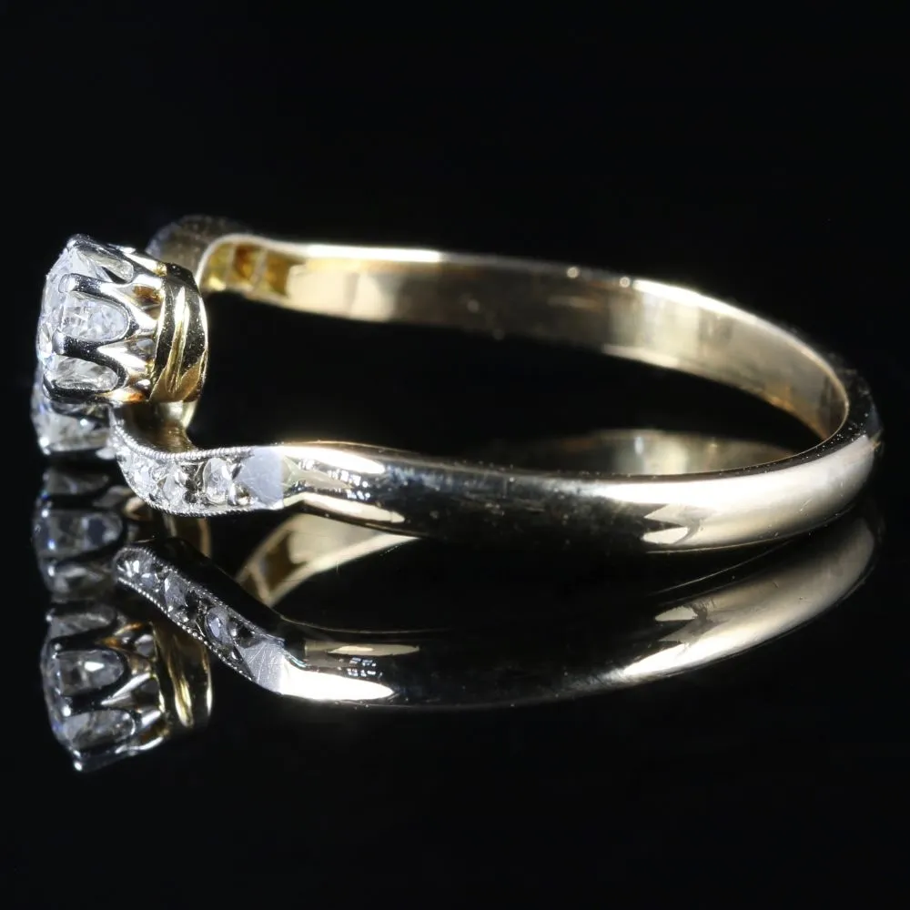 Antique Edwardian Diamond Twist Ring Circa 1915 18Ct Gold Platinum