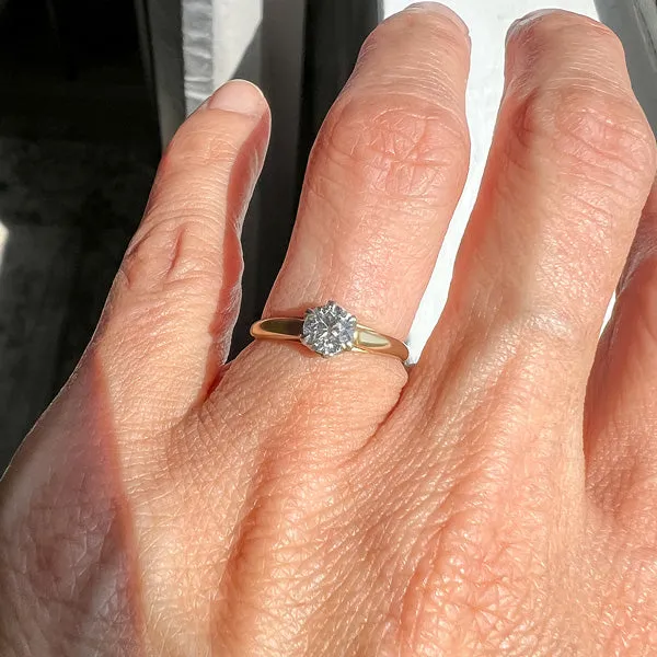 Antique Solitaire Engagement Ring, Circular Brilliant 0.51ct.