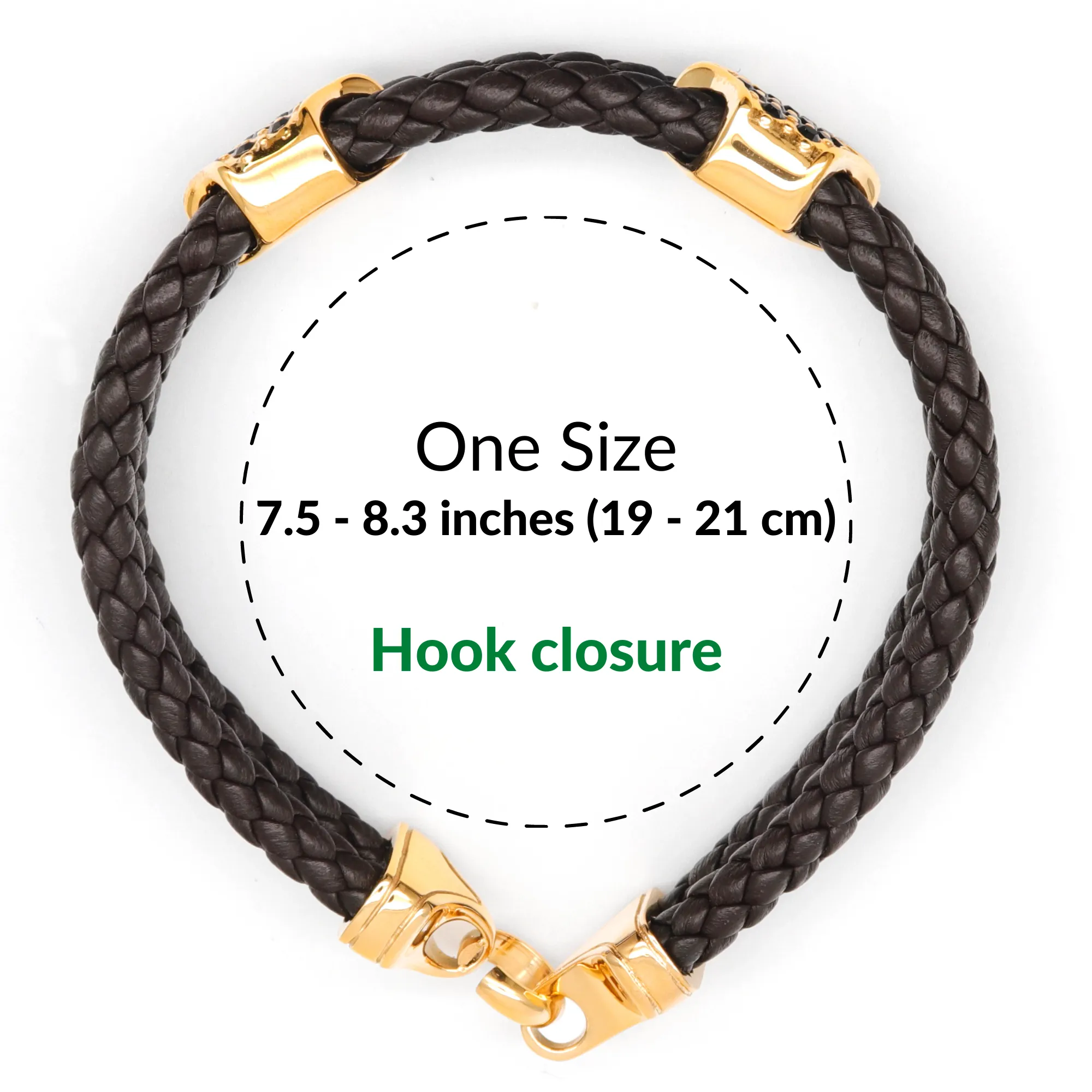 Brown Leather Bracelet with Zircon Diamond