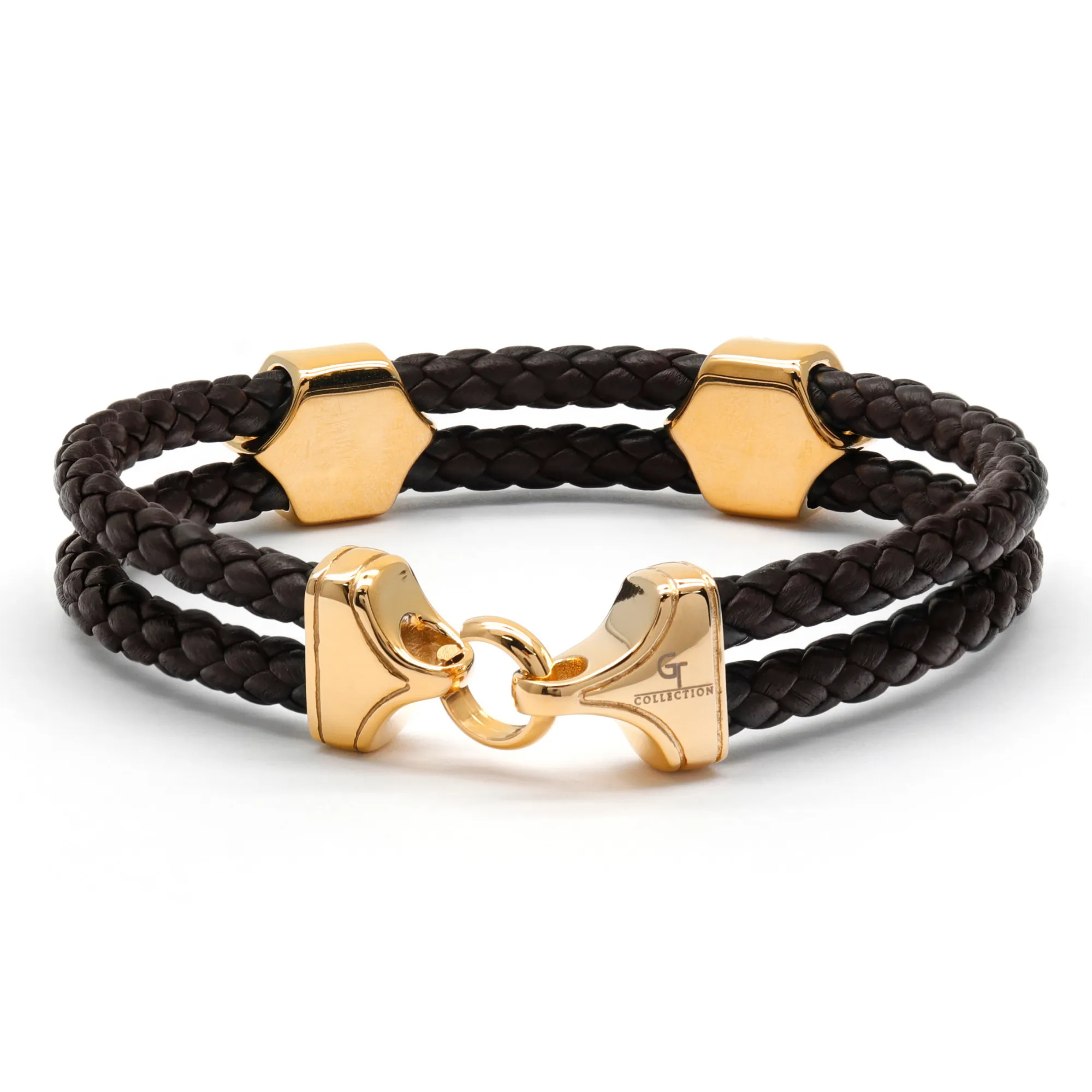 Brown Leather Bracelet with Zircon Diamond