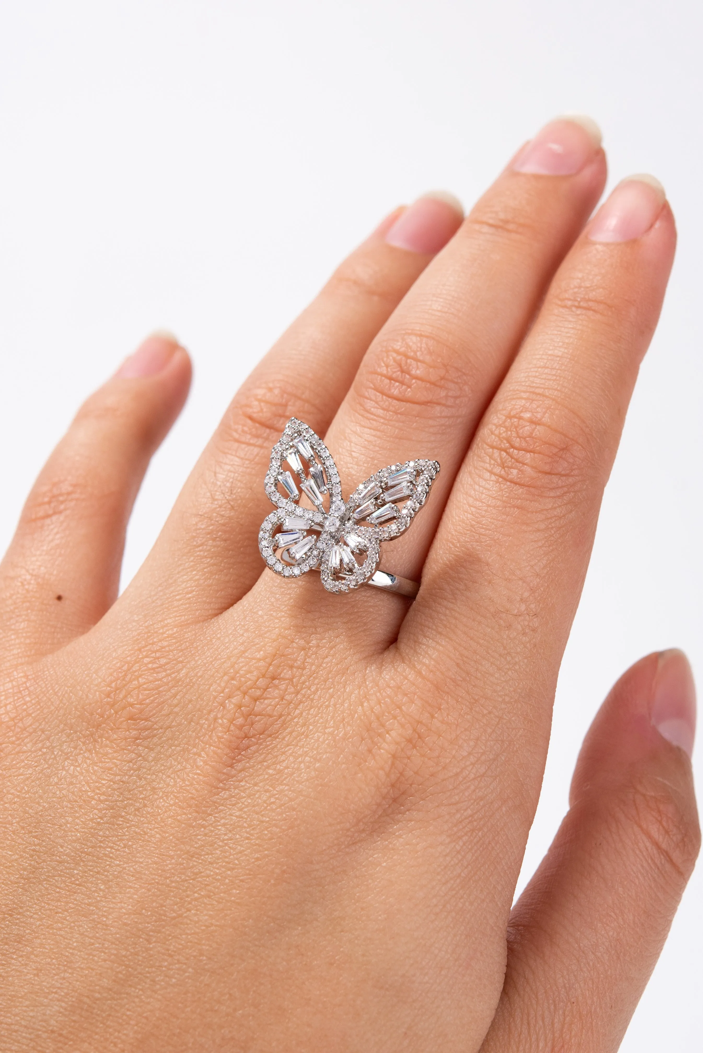 Clarissa CZ Butterfly Rhinestone Ring