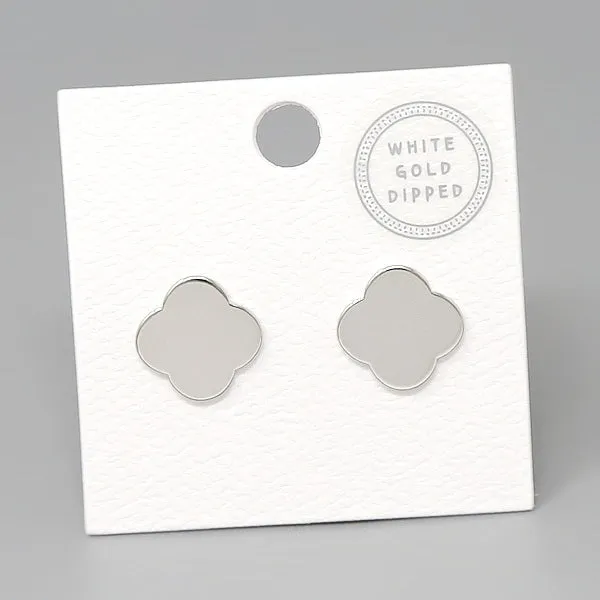 Clover Gold Dipped Stud Earrings