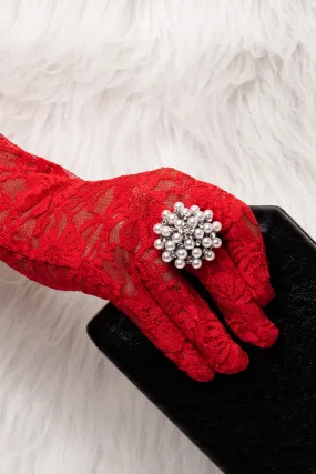 Dorothy Pearl & Rhinestone Round Stretch Ring