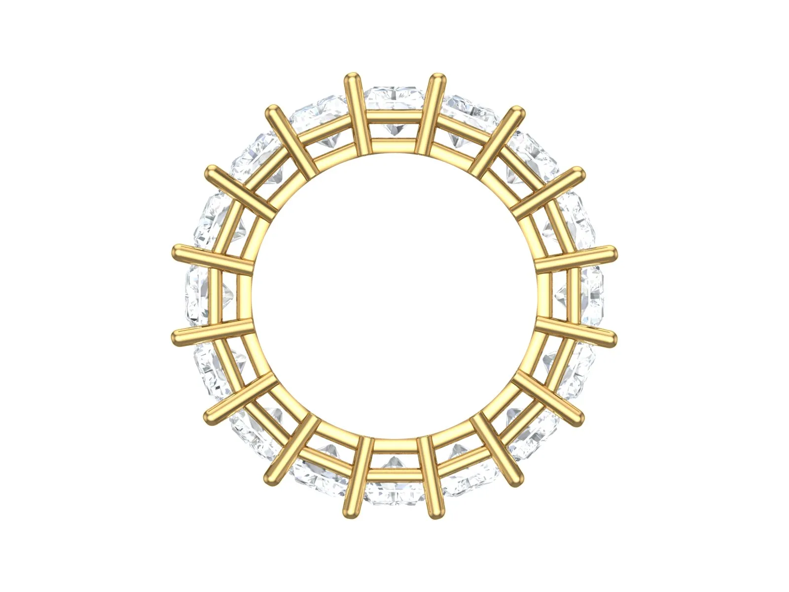 Emerald Cut Moissanite Full Eternity Band