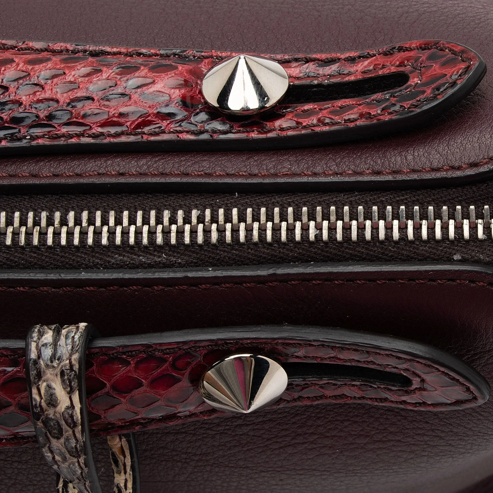 Fendi Calfskin Python By The Way Small Boston Bag (SHF-yJjZI0)