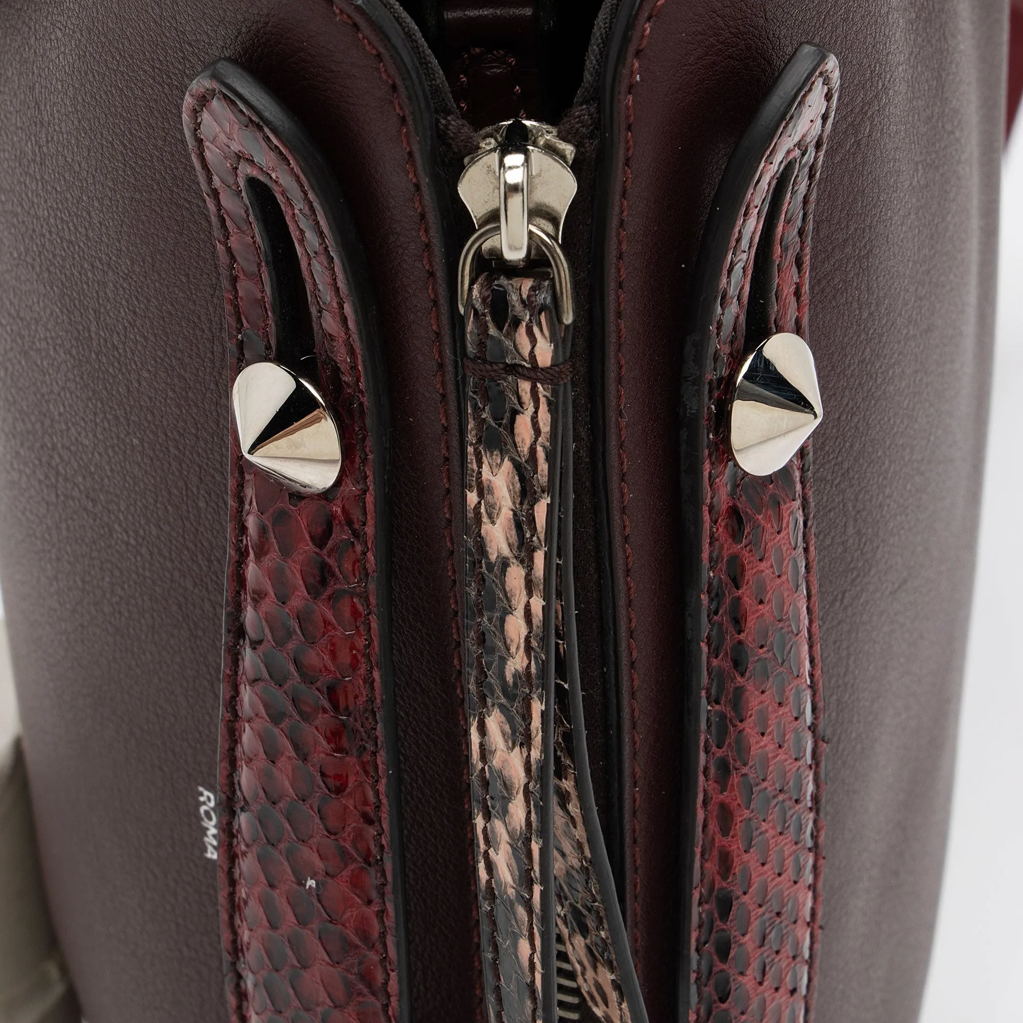 Fendi Calfskin Python By The Way Small Boston Bag (SHF-yJjZI0)