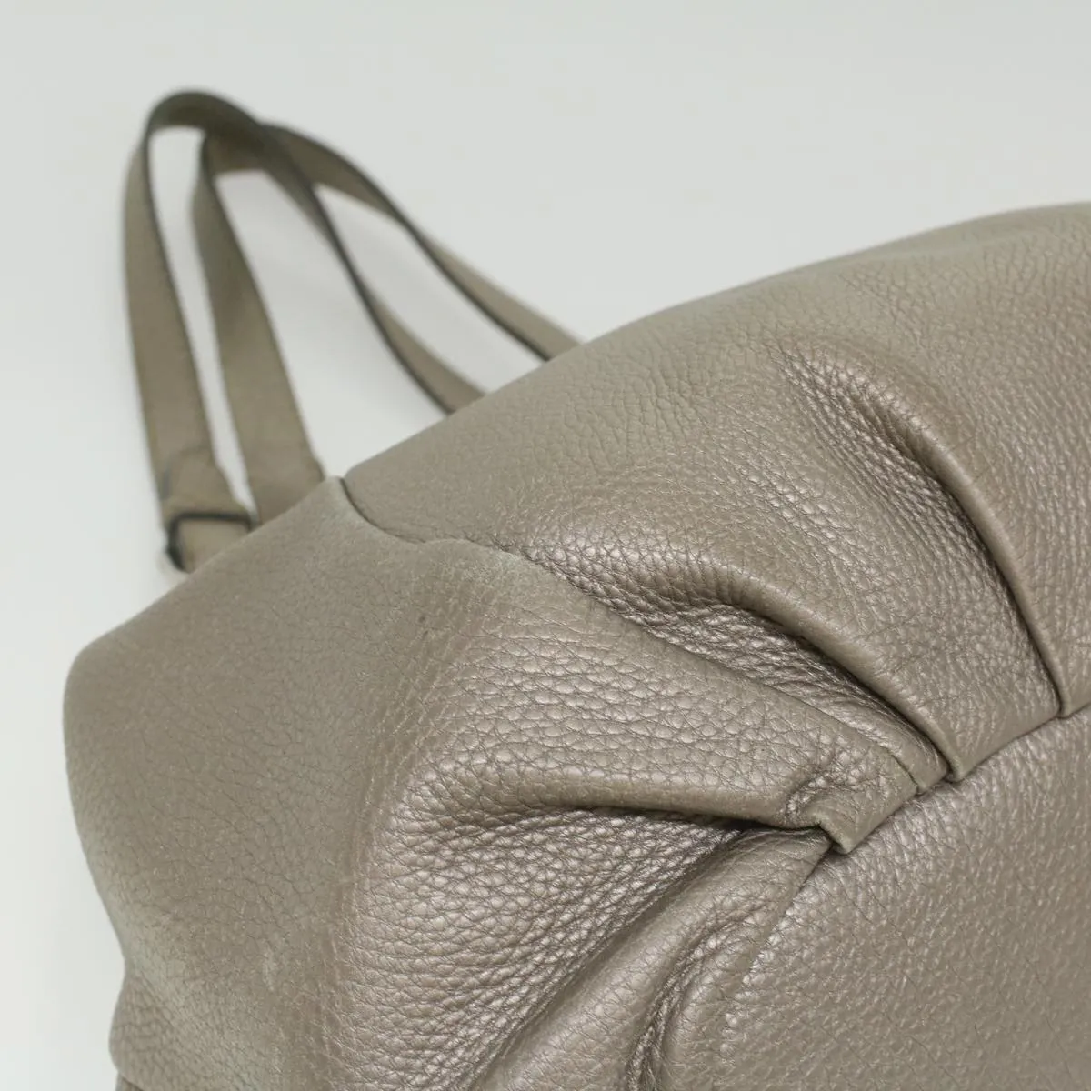 FENDI Celeria Tote Bag Leather Silver  ar8876