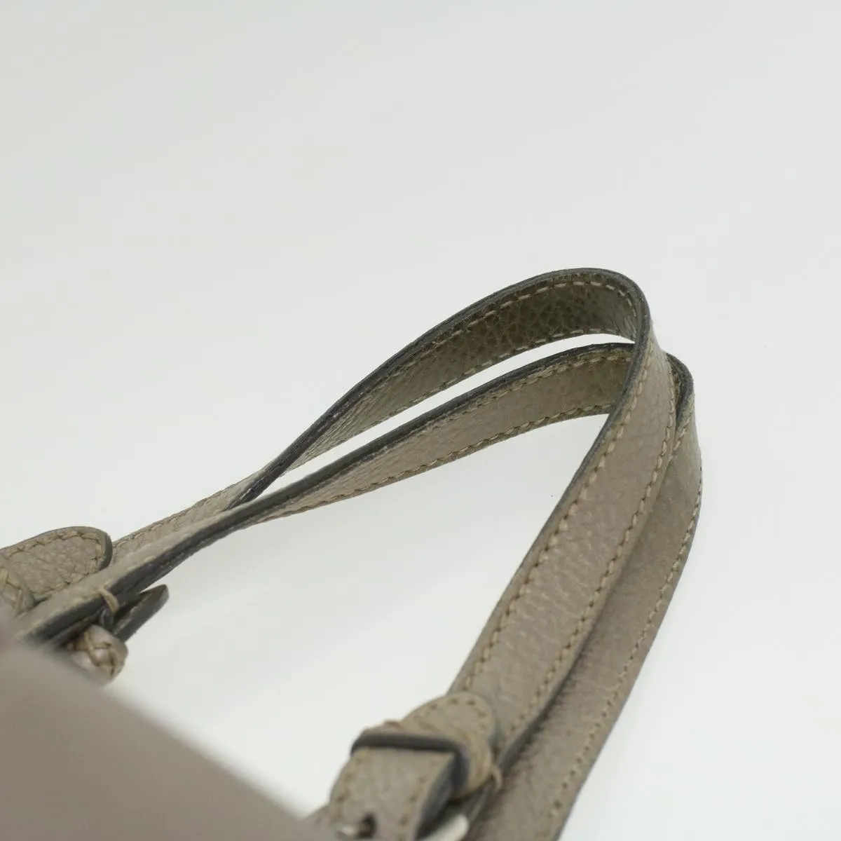 FENDI Celeria Tote Bag Leather Silver  ar8876