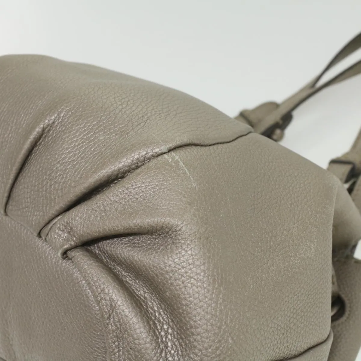 FENDI Celeria Tote Bag Leather Silver  ar8876