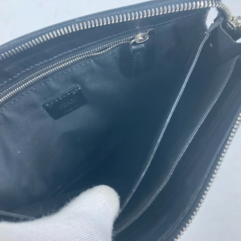 FENDI Clutch bag 7VA350 leather black Monster Bugs mens Used