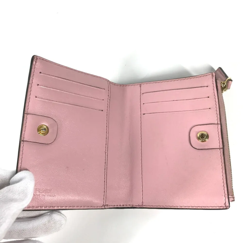 FENDI Folded wallet 8M0447 leather pink logo Women Used