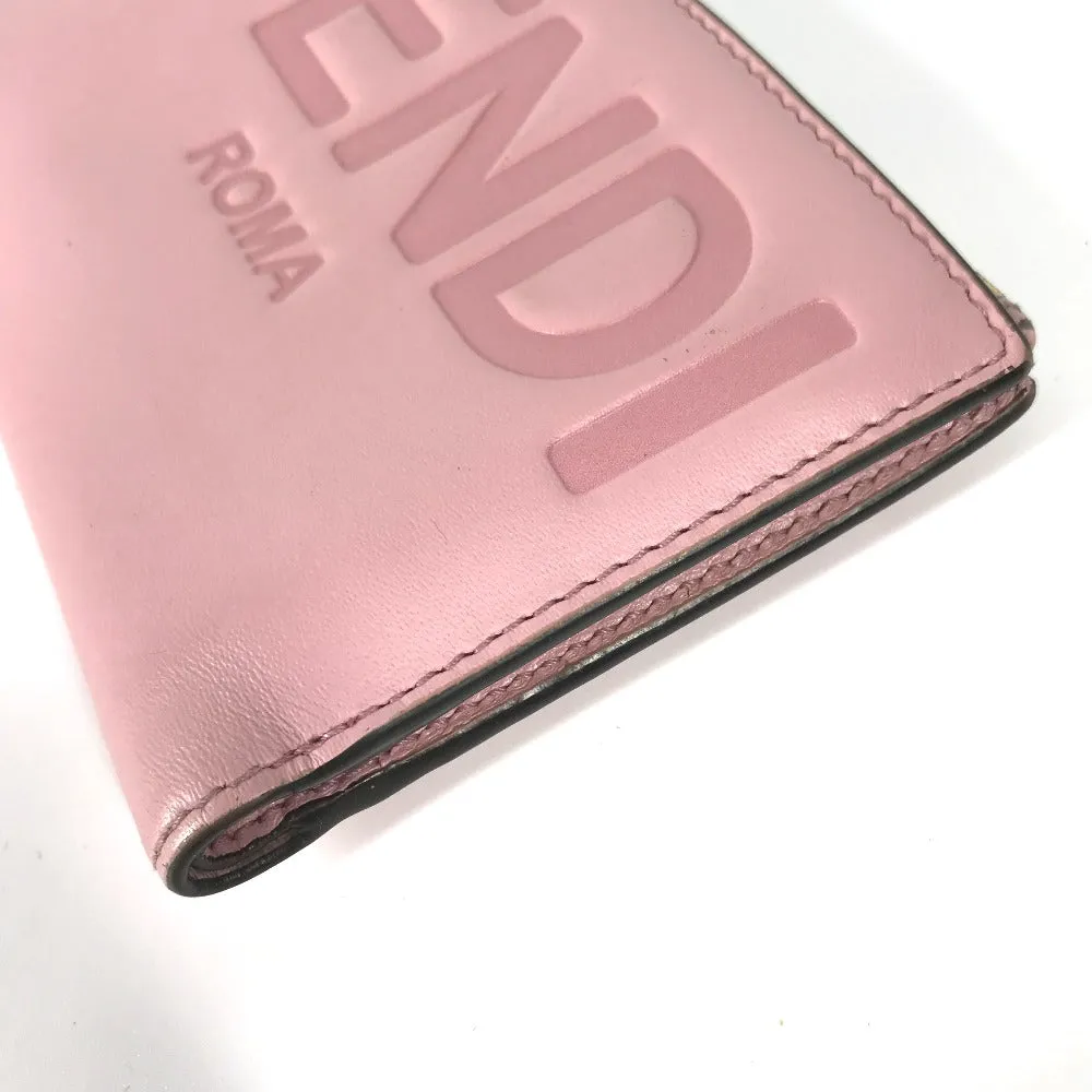 FENDI Folded wallet 8M0447 leather pink logo Women Used