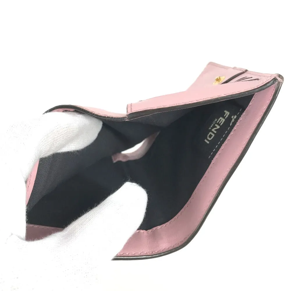 FENDI Folded wallet 8M0447 leather pink logo Women Used