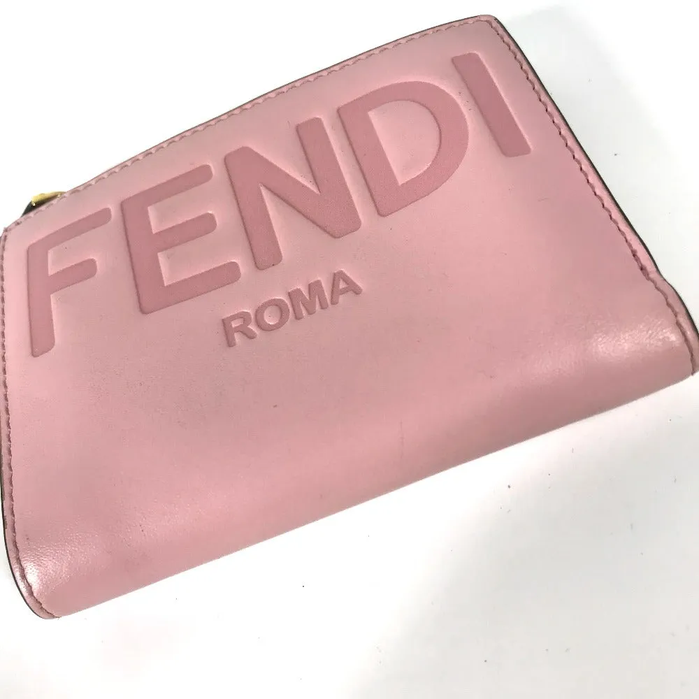 FENDI Folded wallet 8M0447 leather pink logo Women Used