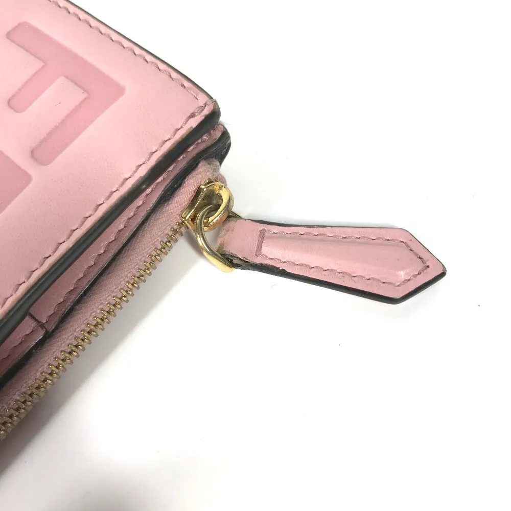 FENDI Folded wallet 8M0447 leather pink logo Women Used