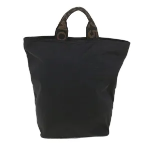 FENDI Hand Bag Nylon Black Brown  38483
