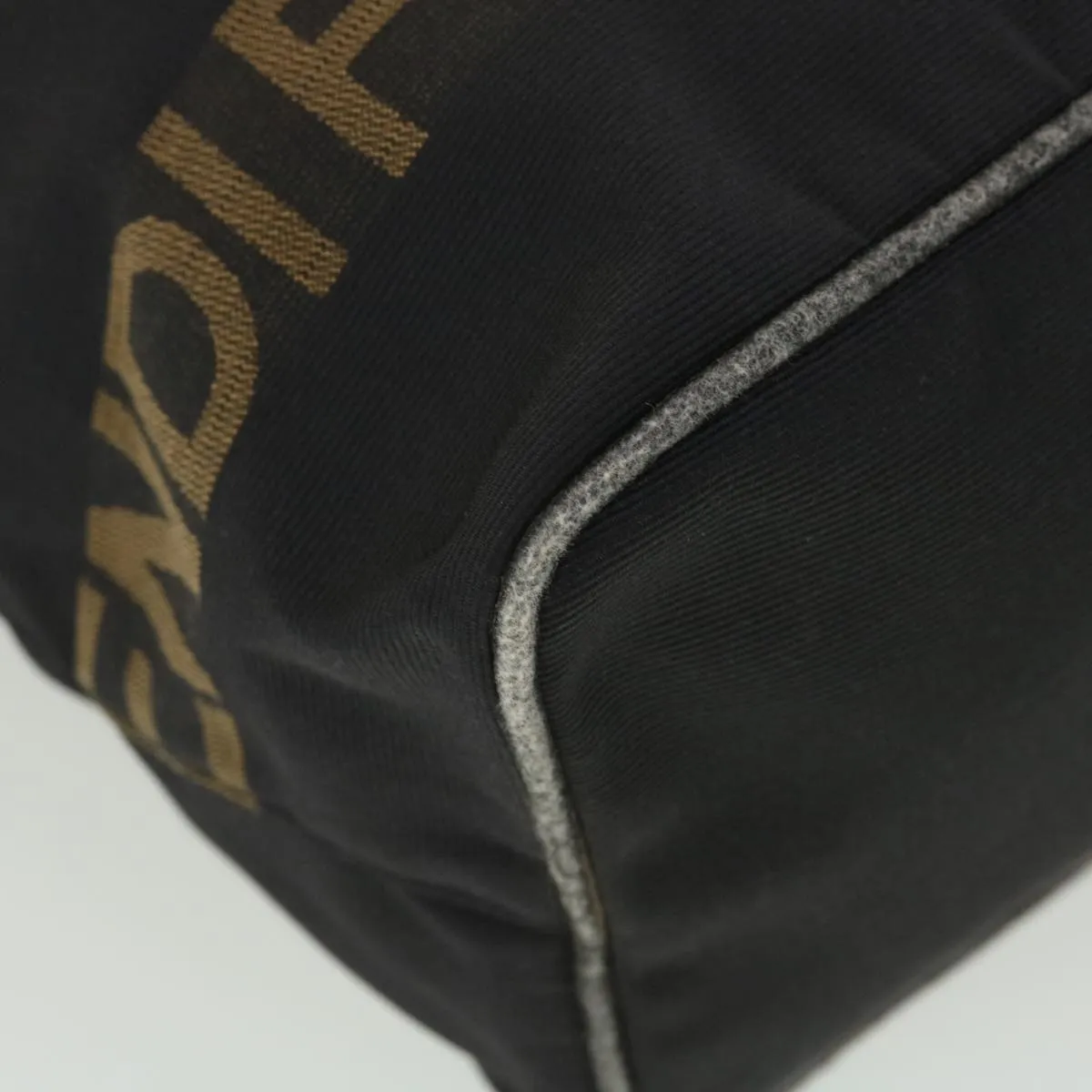 FENDI Hand Bag Nylon Black Brown  38483