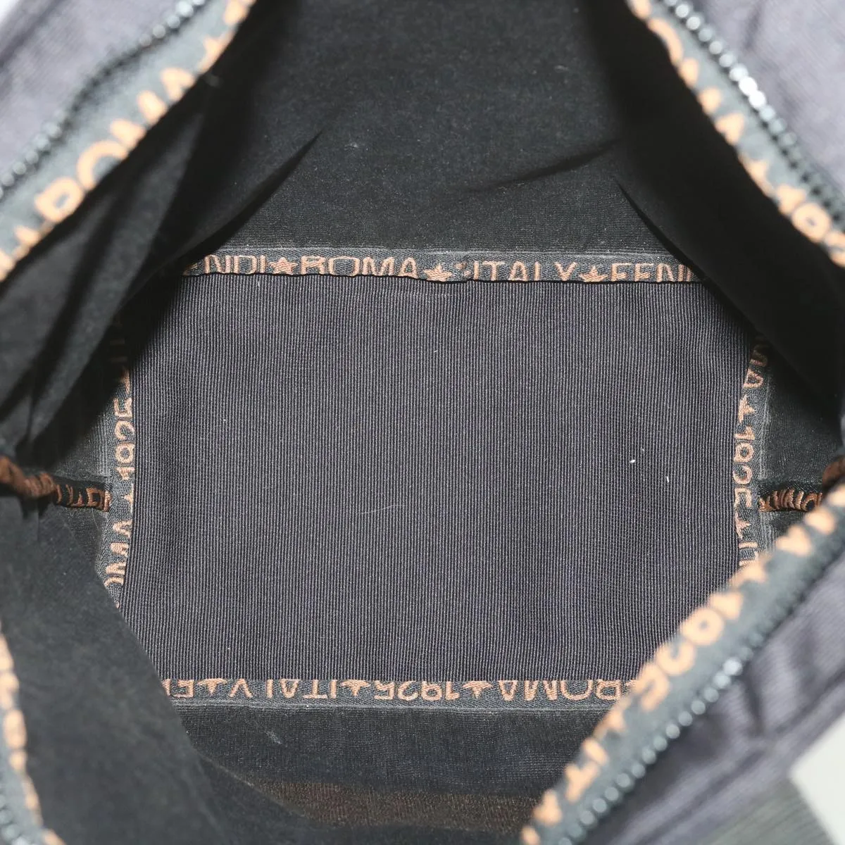 FENDI Hand Bag Nylon Black Brown  38483