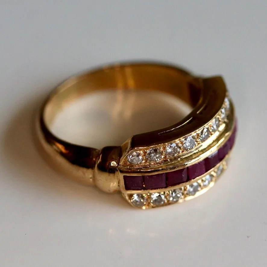 Geordi 14k Gold, Ruby and Diamond Ring
