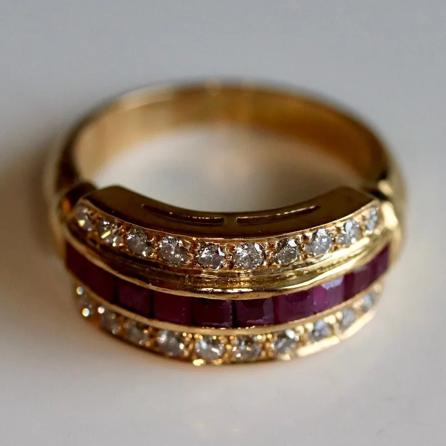 Geordi 14k Gold, Ruby and Diamond Ring