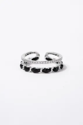 Jayda CZ Rope Rhinestone Cuff Ring