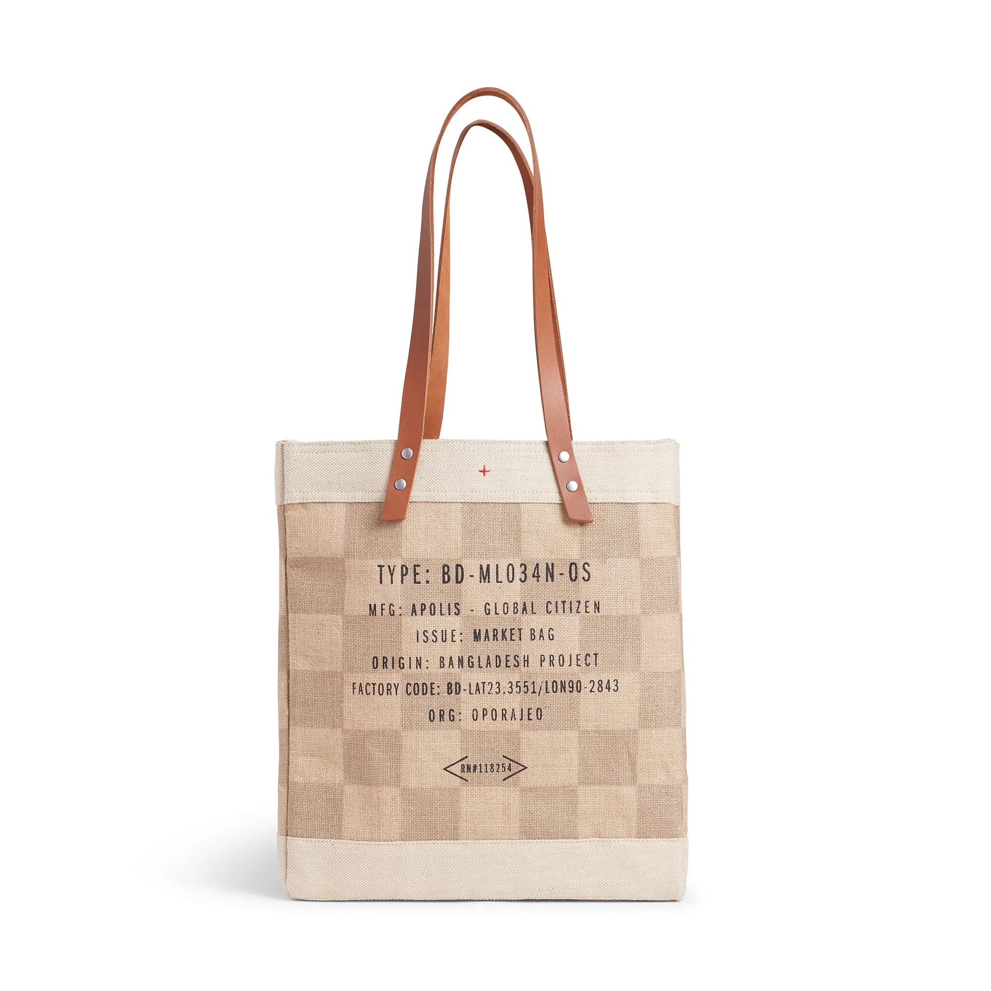 Market Tote in Checker for Clare V. “Merci Beau Coup”