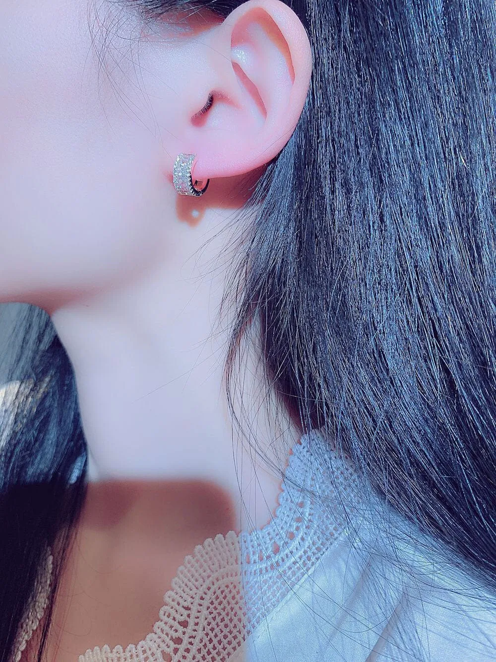 Micro Inlaid Rhinestone Stud Earrings