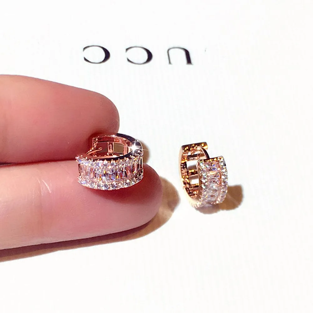 Micro Inlaid Rhinestone Stud Earrings