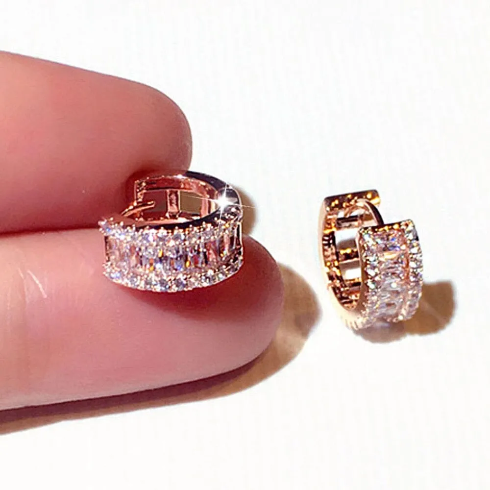 Micro Inlaid Rhinestone Stud Earrings