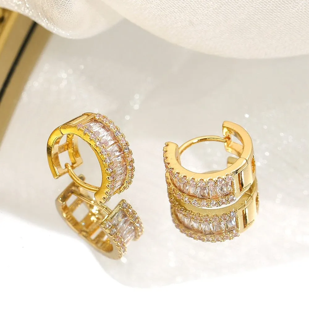 Micro Inlaid Rhinestone Stud Earrings